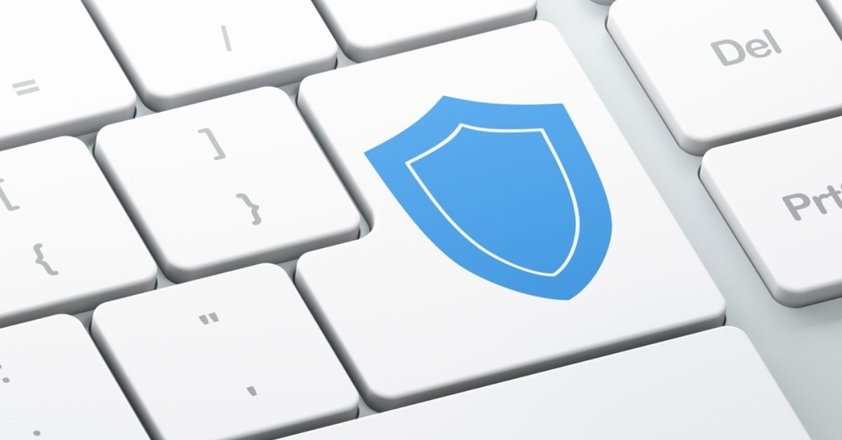 Tastatur med antivirus logo